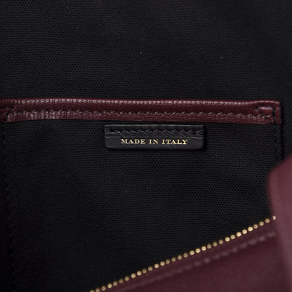 Burberry Derby Calfskin House Check Medium Welburn Tote Mahogany Red 9 of 10