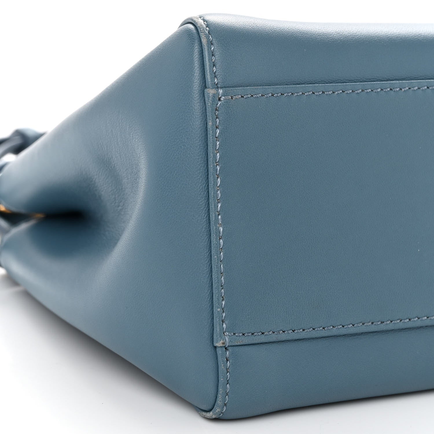 Fendi Nappa Mini Peekaboo Iconic Satchel Blue 9 of 10