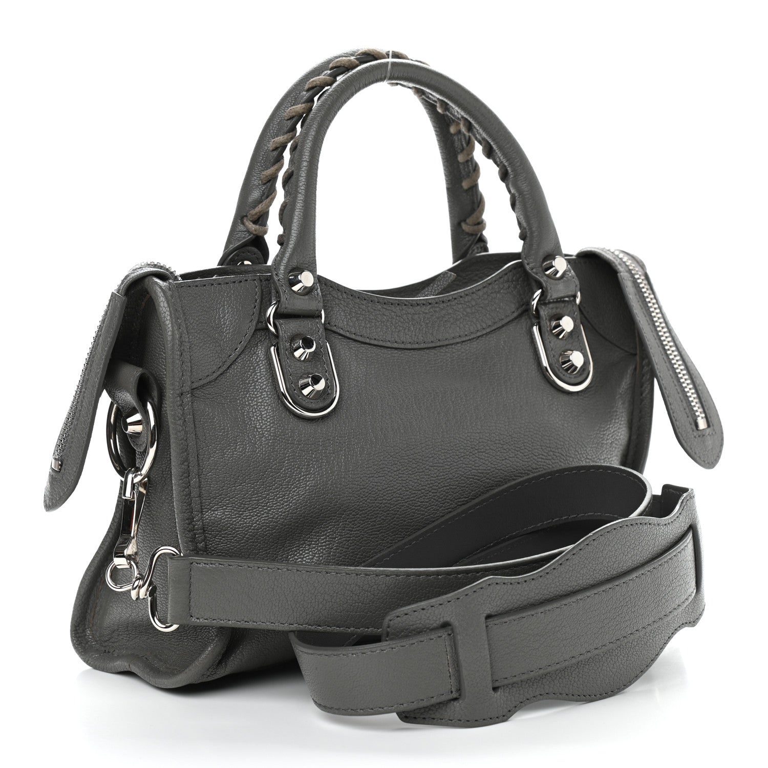 Balenciaga Chevre Silver Metallic Edge Hardware Mini City Gris Acier 3 of 9