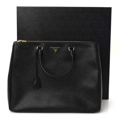 Prada Saffiano Lux Extra Large Galleria Double Zip Tote Black 10 of 10