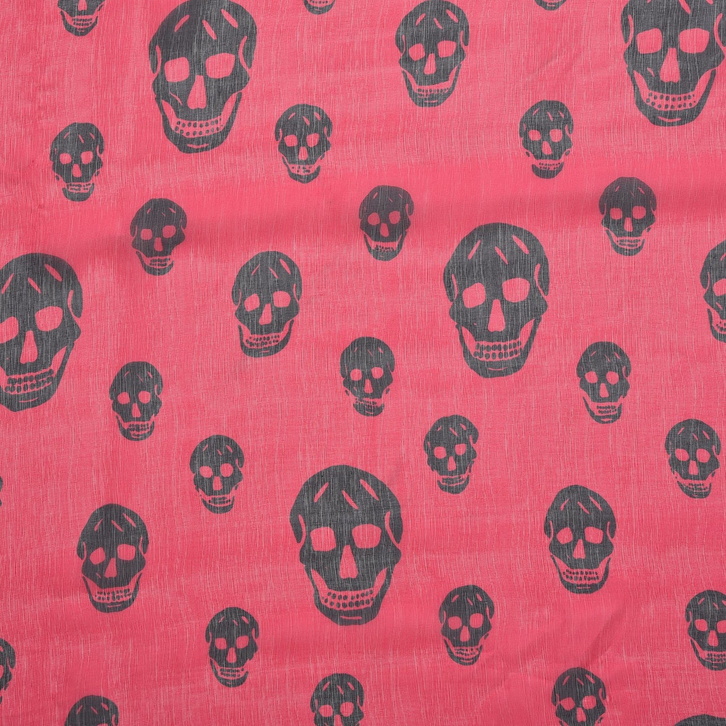 Silk Chiffon Skull Scarf Pink Black