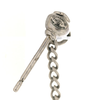 Chanel Baguette Crystal CC Drop Earrings Silver 4 of 4