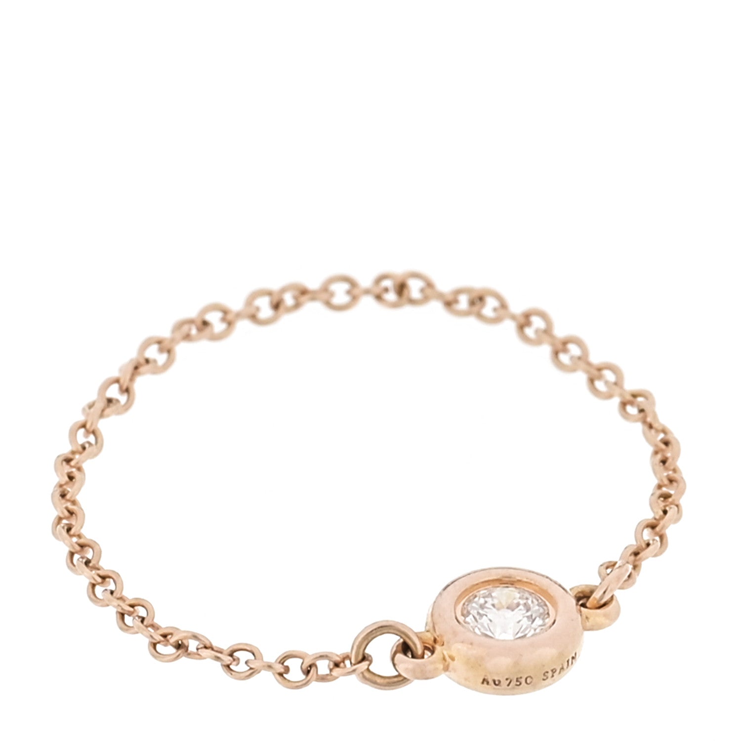Tiffany Rose Gold Diamond .07ct Elsa Peretti Diamonds By The Yard Ring  54 7 1 of 6