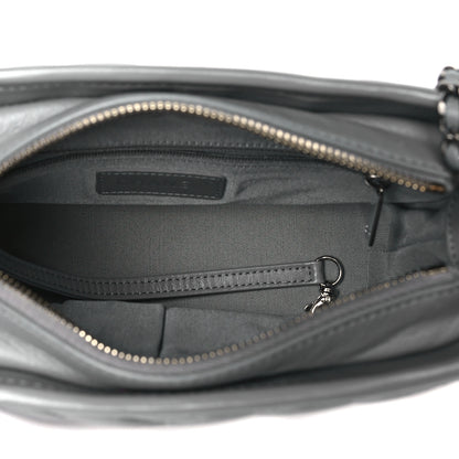 Chanel Aged Calfskin Chevron Quilted Small Gabrielle Hobo Grey 5 of 10