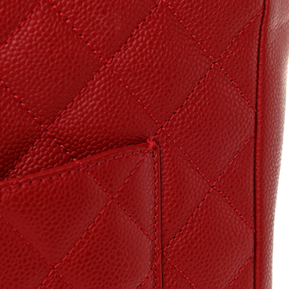 Chanel Caviar Quilted Petit Shopping Tote PST Red 12 of 13