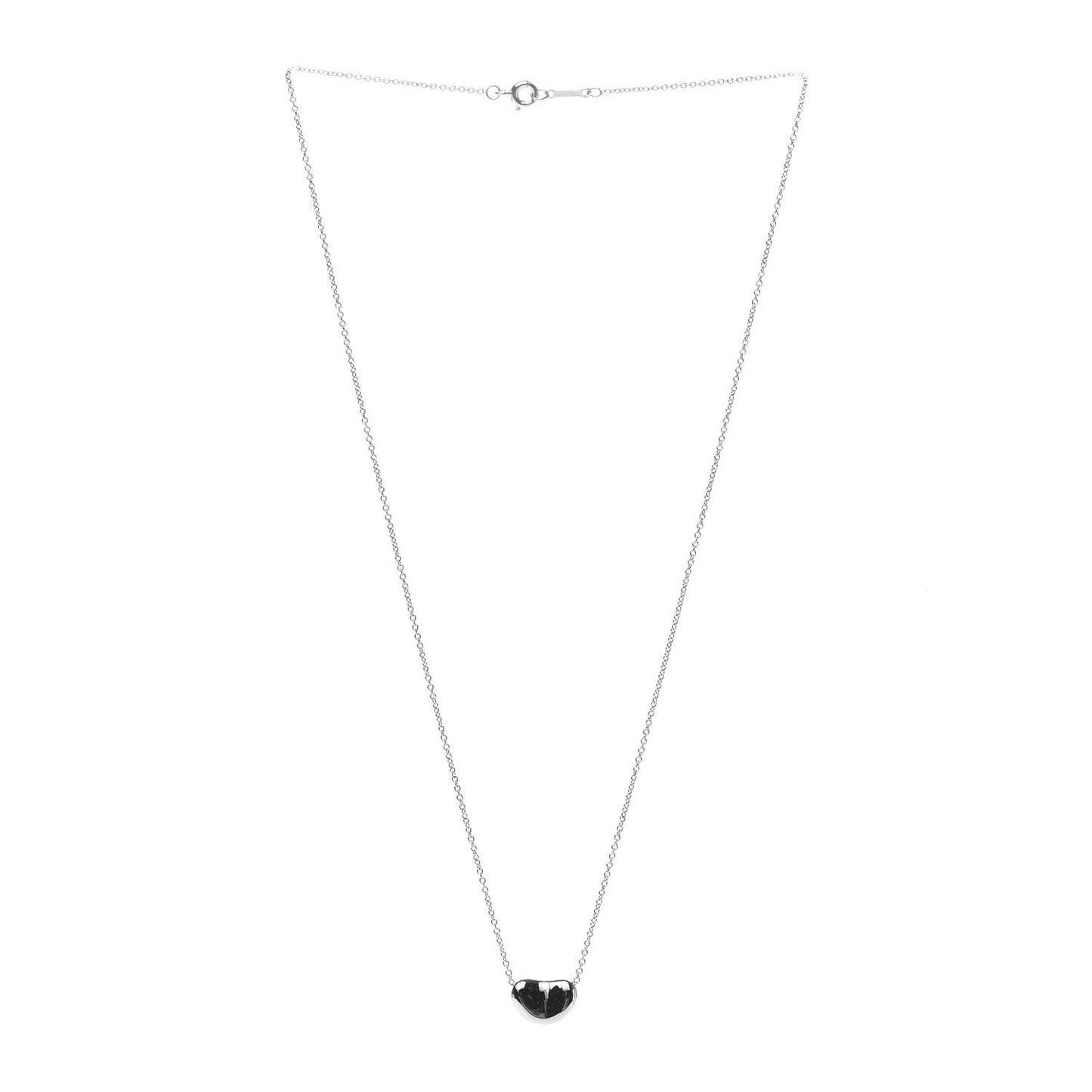 Platinum 11mm Elsa Peretti Bean Pendant Necklace