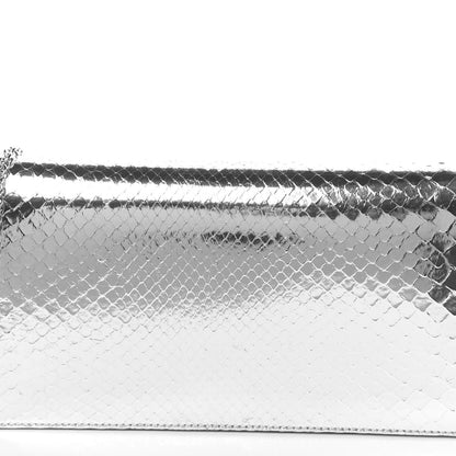 Christian Dior Metallic Snakeskin Lady Dior Croisiere Chain Clutch Silver 12 of 12