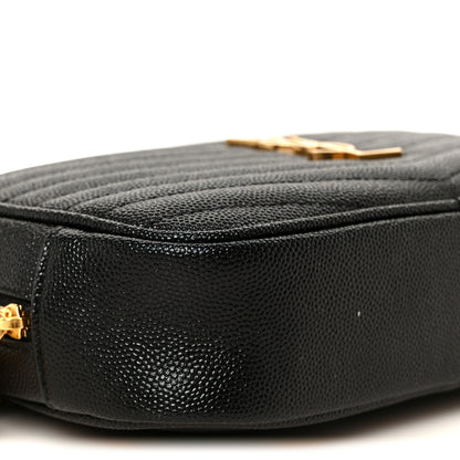 Saint Laurent Grain De Poudre Matelasse Monogram Mini Lou Camera Bag Black 9 of 10
