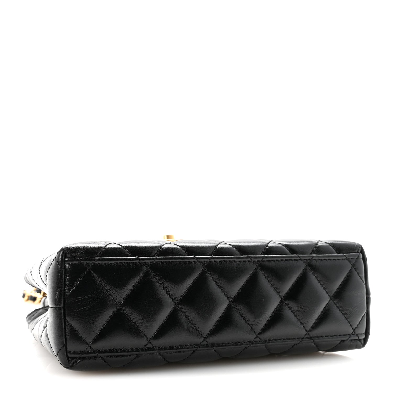 Chanel Shiny Aged Calfskin Quilted Nano Kelly Shopper Black 4 of 10