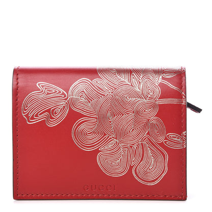 Gucci Calfskin Chinese New Year Card Case Wallet Red 1 of 7