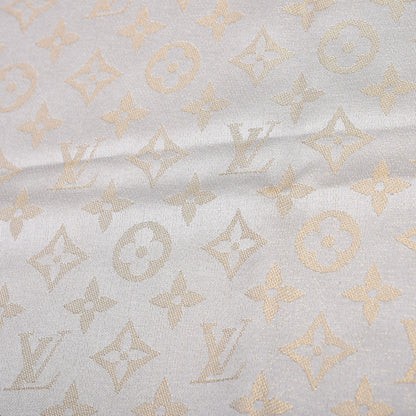 Louis Vuitton Silk Lurex Wool Monogram Shine Shawl Greige 3 of 4