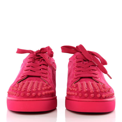 Christian Louboutin Veau Velours Louis Junior Spikes Flat Sneakers 41 Rosa 3 of 10