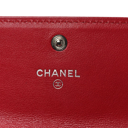 Chanel Caviar Timeless CC Large Gusset Flap Wallet Light Red 6 of 10