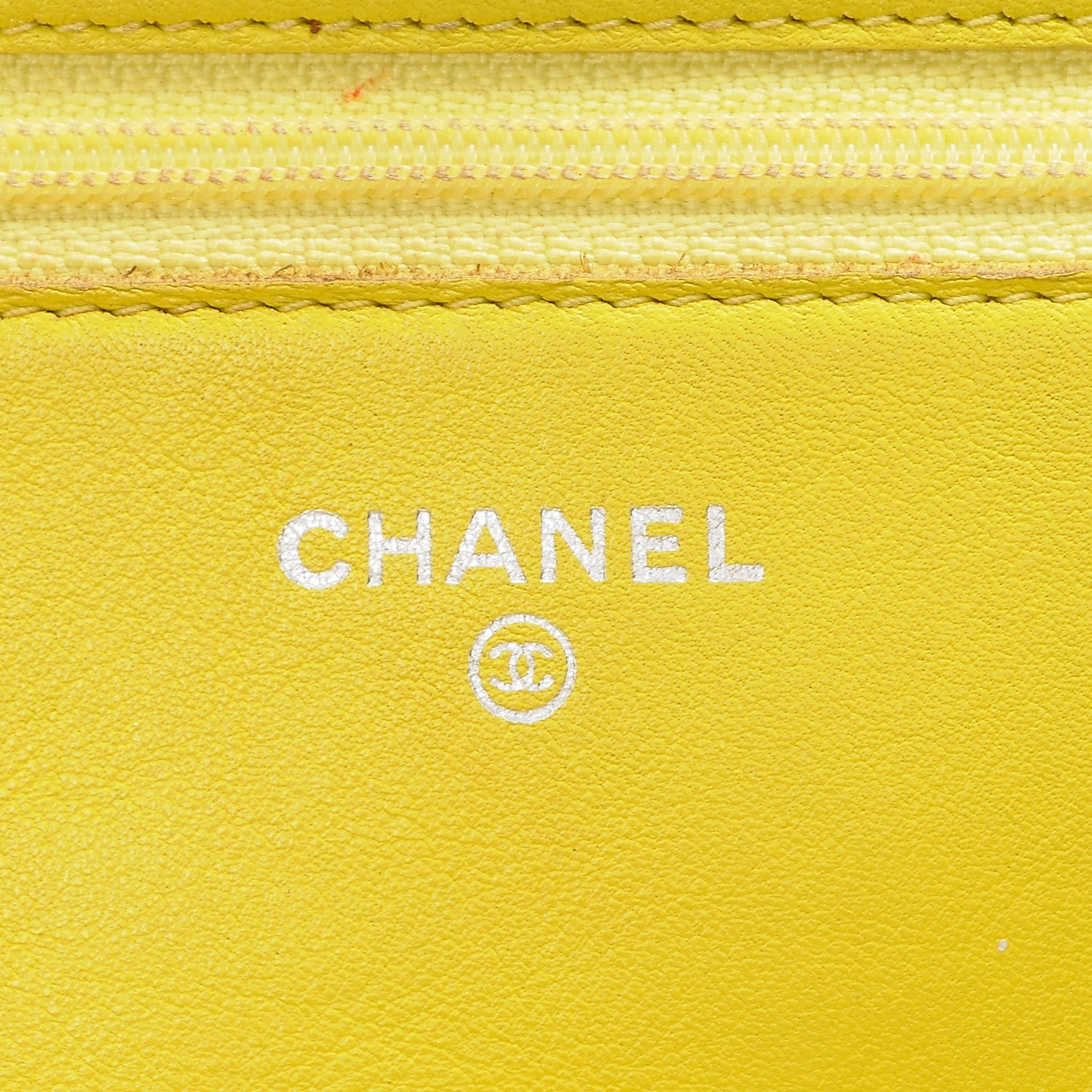 Chanel Patent Quilted Wallet On Chain WOC Yellow 6 of 8