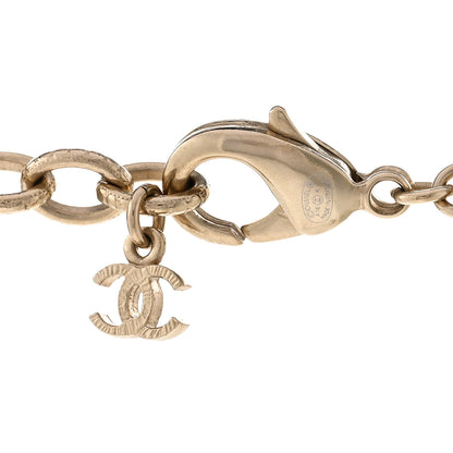 Chanel Baguette Crystal Gripoix Poured Glass CC Multi Strand Chain Necklace Light Gold 5 of 6