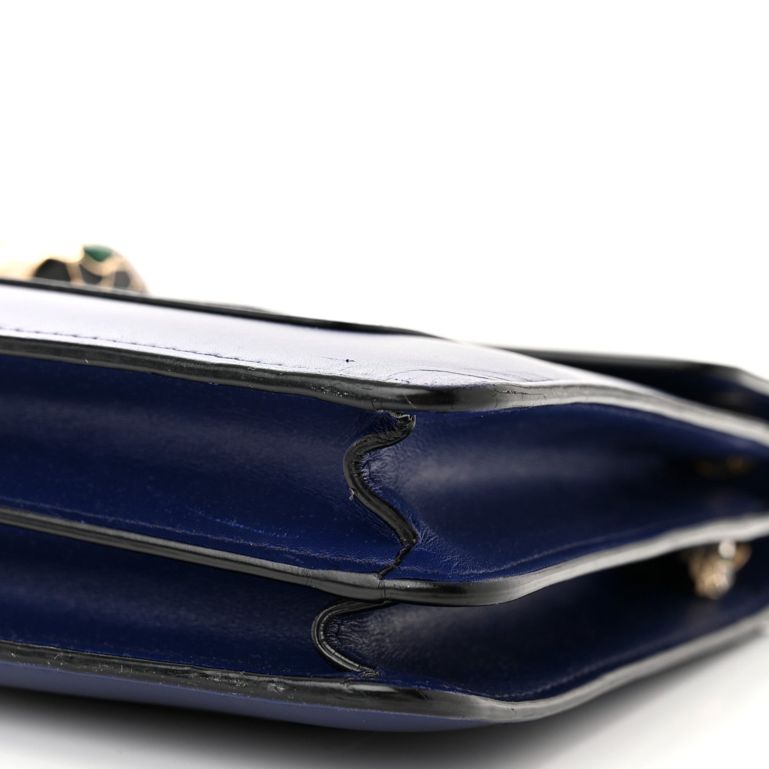 Bulgari Calfskin Serpenti Forever Shoulder Bag Navy 11 of 14