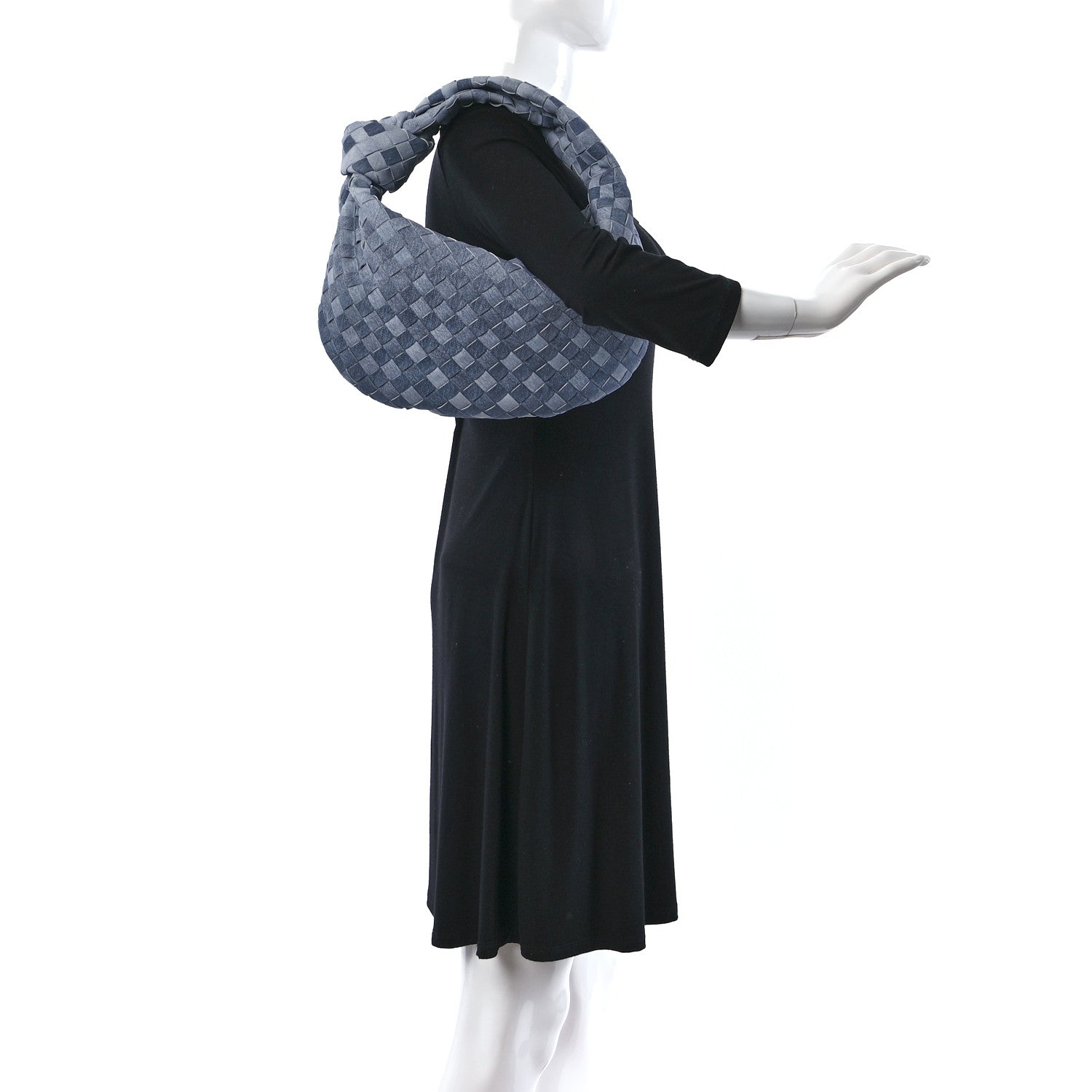 Bottega Veneta Nappa Denim Effect Intrecciato Teen Jodie Hobo Denim 2 of 8