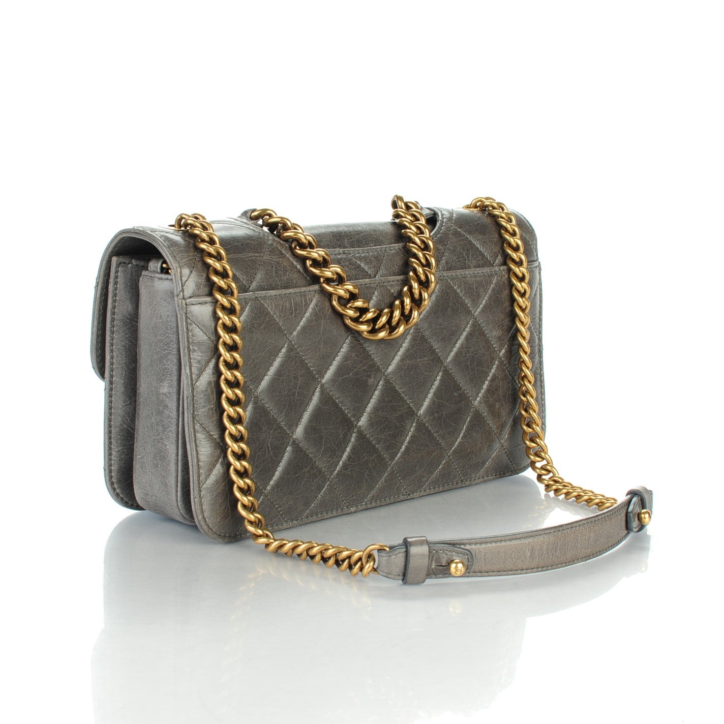 Chanel Aged Calfskin Medium Perfect Edge Flap Grey 3 of 7