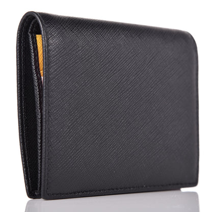 Prada Saffiano Multicolor Compact Wallet Black Soleil 3 of 10
