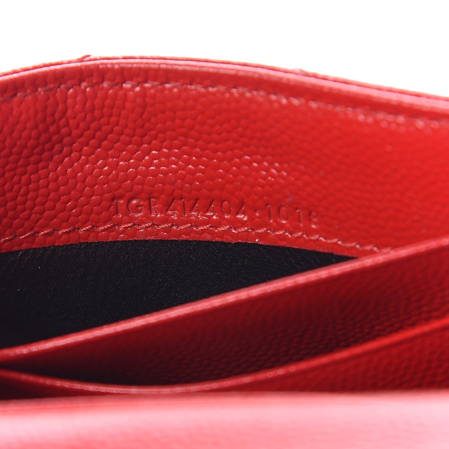 Grain De Poudre Matelasse Chevron Small Monogram Envelope Wallet New Red