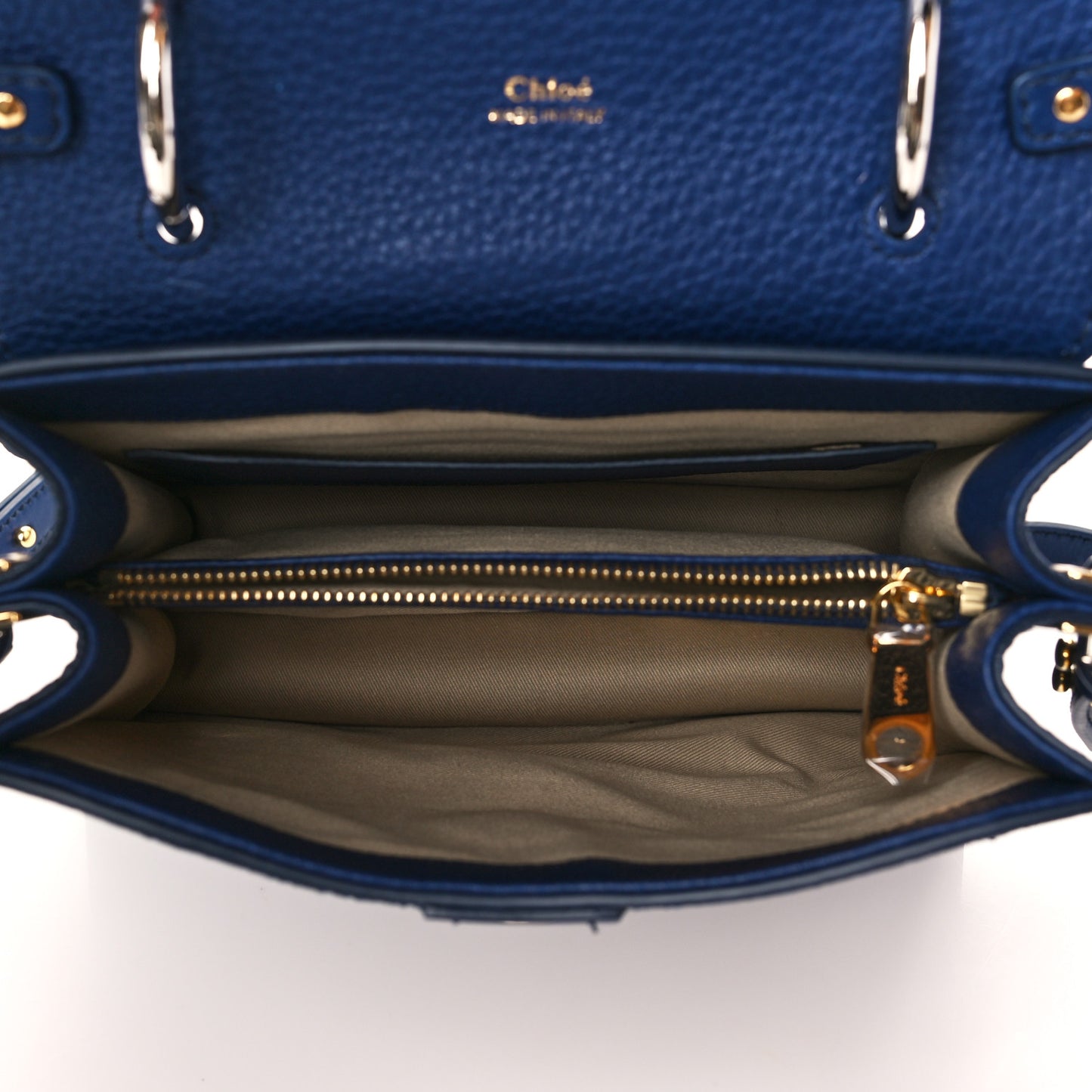 Grained Calfskin Small Aby Day Shoulder Bag Blue