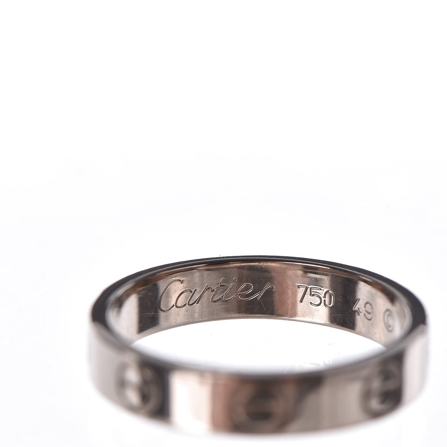 18K White Gold 4mm LOVE Wedding Band Ring 49 4.75