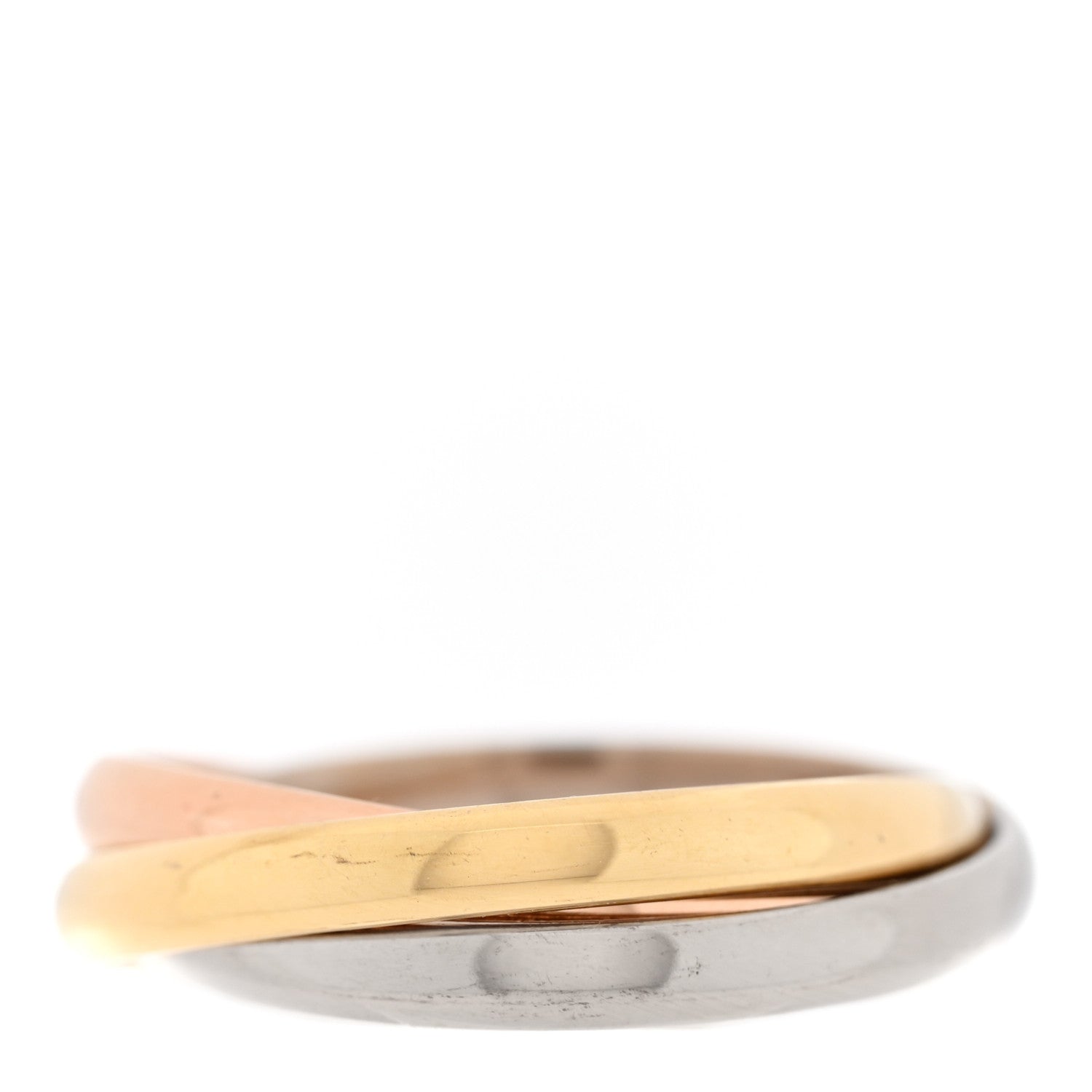 Cartier 18K Pink Yellow White Gold Small Trinity Ring 55 7.25 3 of 5