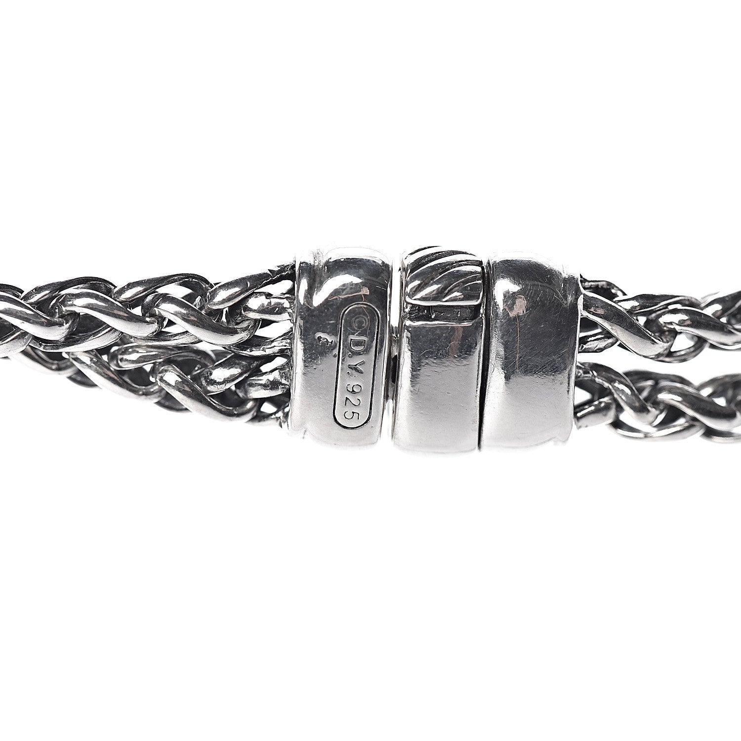 David Yurman Sterling Silver Diamond Prasiolite 14mm Moonlight Ice Albion Wheat Chain Pendant Necklace 5 of 5