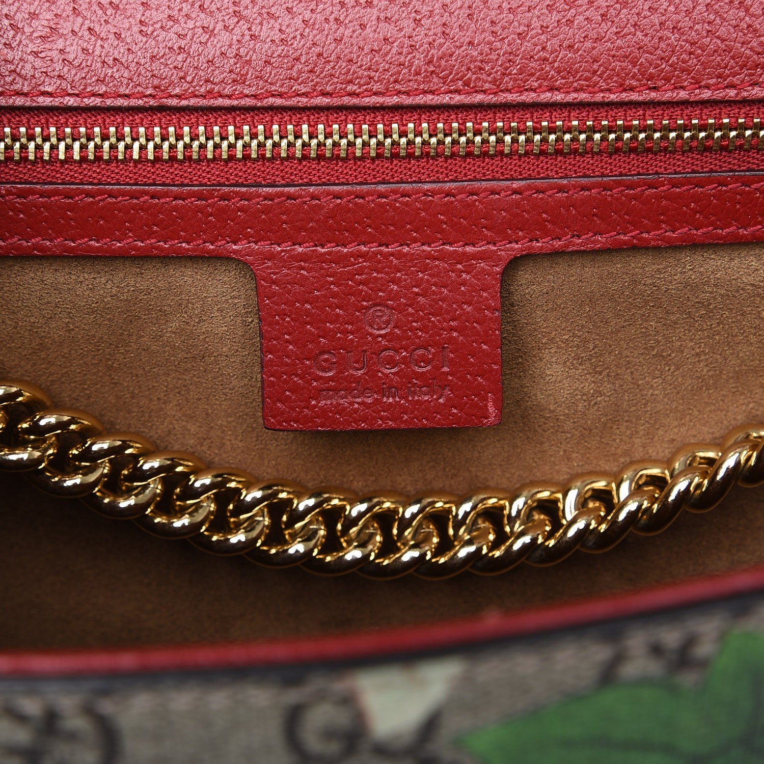 Gucci GG Supreme Monogram Tian Medium Padlock Shoulder Bag Beige Multicolor New Acero 6 of 9