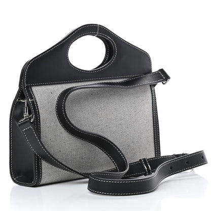 Burberry Canvas Calfskin Foldover Pocket Bag Black 5 of 14