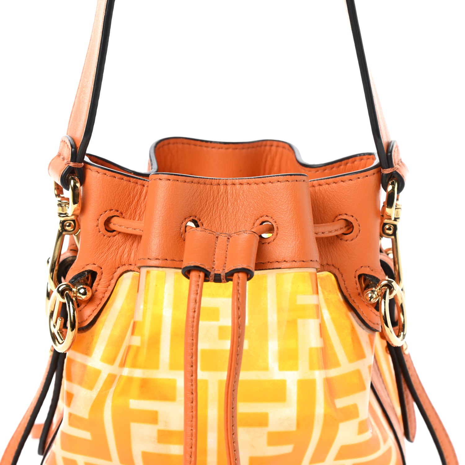 Fendi TPU FF Vitello Grace F is Fendi Mini Mon Tresor Bucket Bag Aranciata 8 of 10