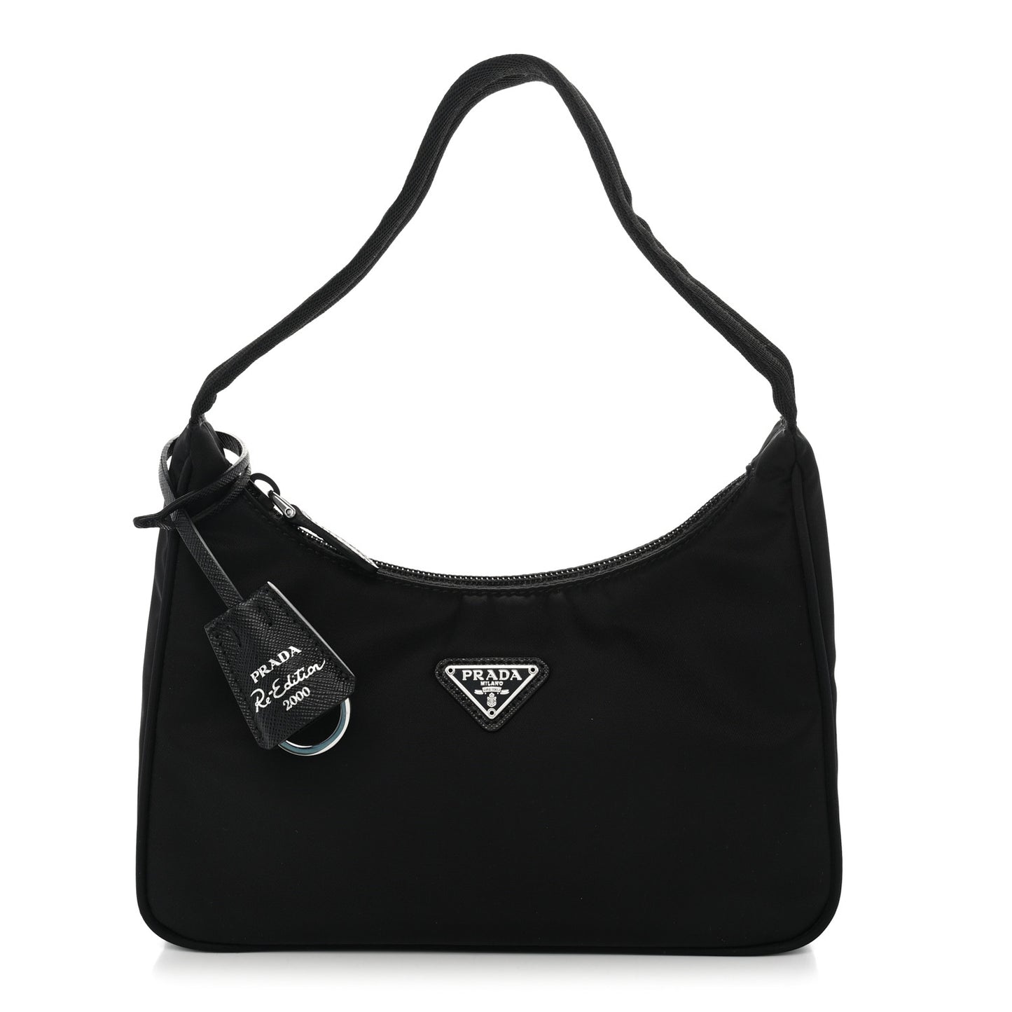 Tessuto Nylon Saffiano Mini Re-Edition 2000 Bag Black