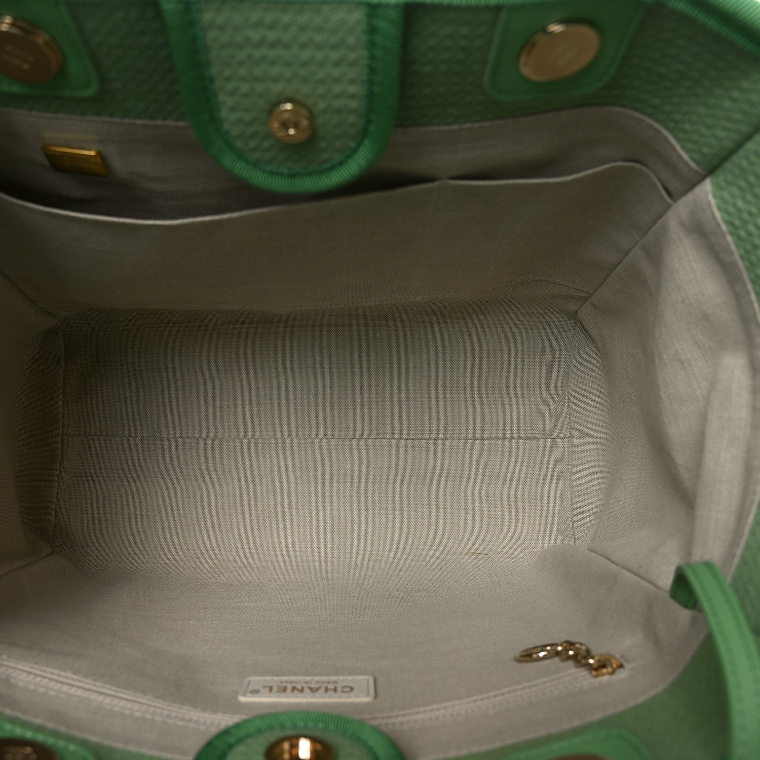Chanel Mixed Fibers Small Deauville Tote Green 6 of 11