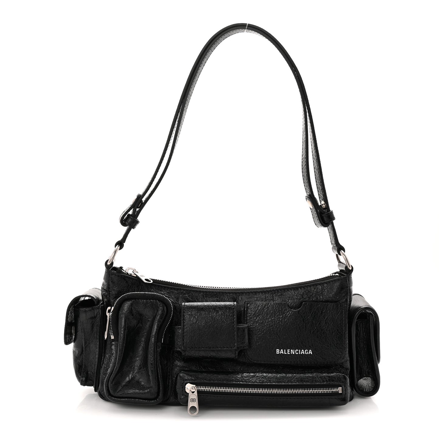 Agneau Arena Superbusy XS Sling Zip Shoulder Bag Black Black