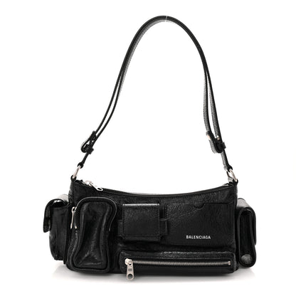 Balenciaga Agneau Arena Superbusy XS Sling Zip Shoulder Bag Black Black 1 of 10