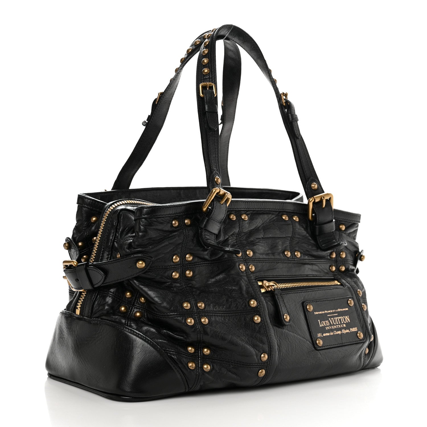 Louis Vuitton Lambskin Riveting Black 2 of 10
