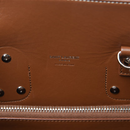 Saint Laurent Grained Calfskin Topstitch Small Sac De Jour Cognac 6 of 10
