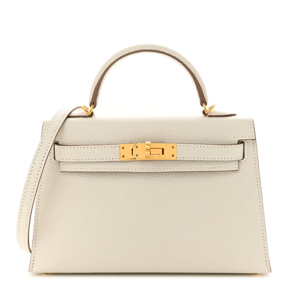 Hermes Chevre Mysore Mini Kelly Sellier 20 Mushroom 1 of 11