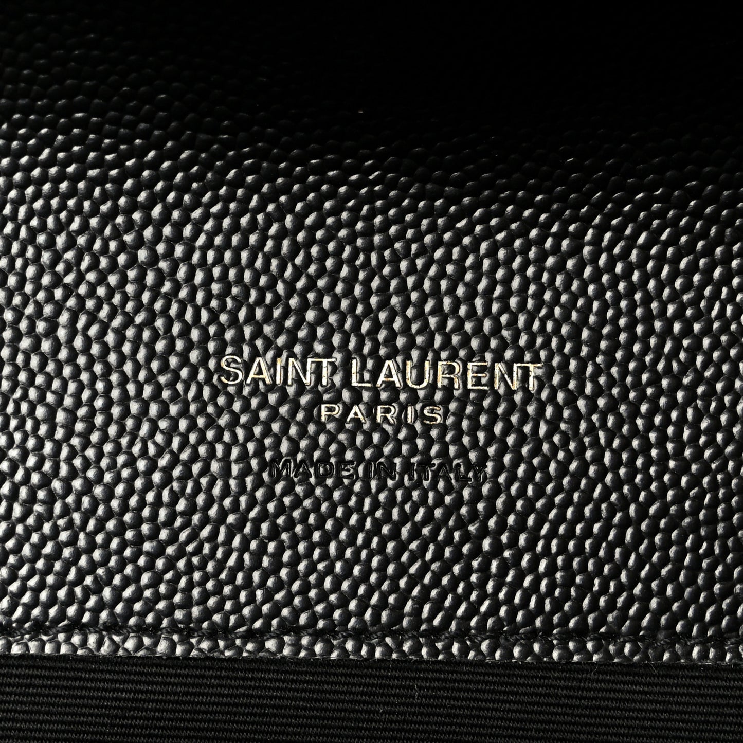 Grain De Poudre Matelasse Chevron Monogram Cassandre Flap Pouch Black