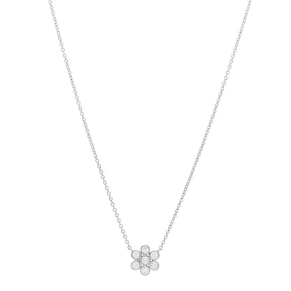 Tiffany Platinum Diamond Flower Pendant Necklace 1 of 6