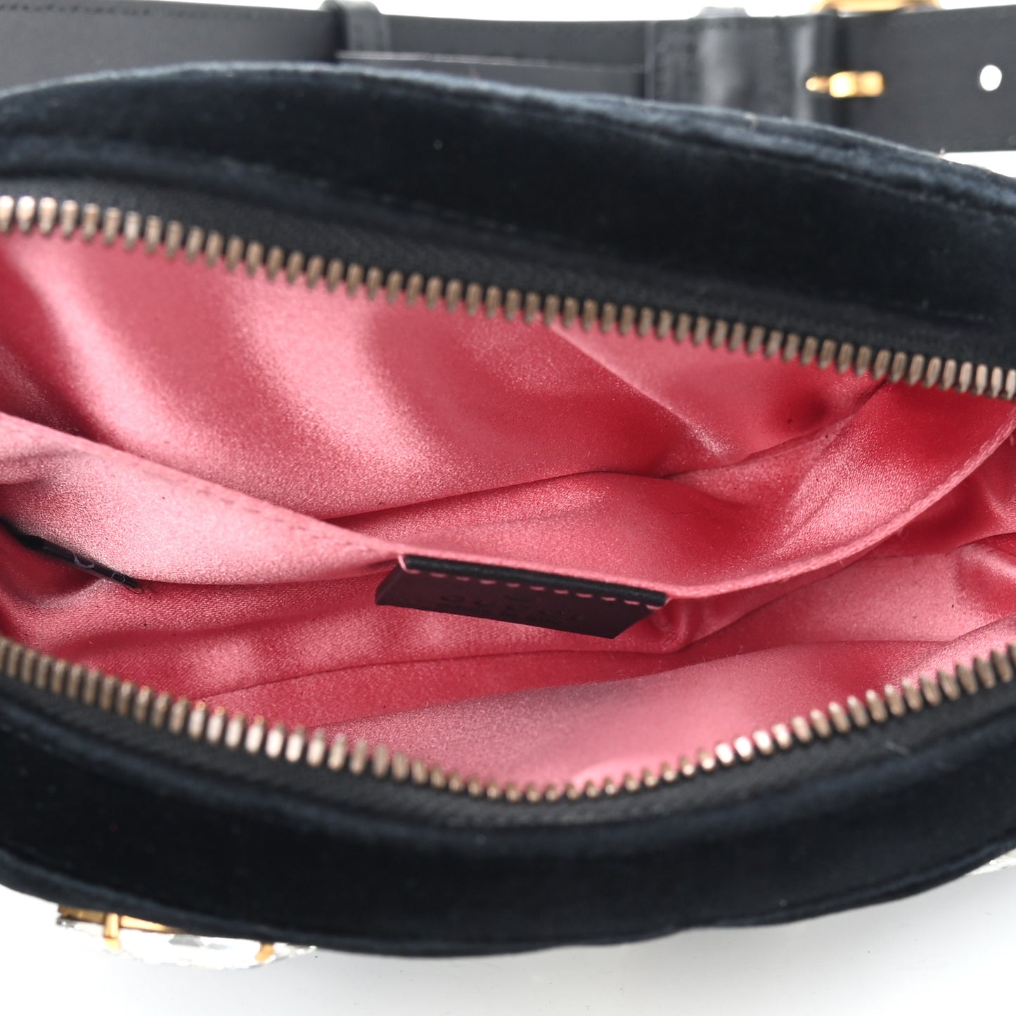 Velvet Matelasse Marquise Crystals GG Marmont Belt Bag 85 34 Black