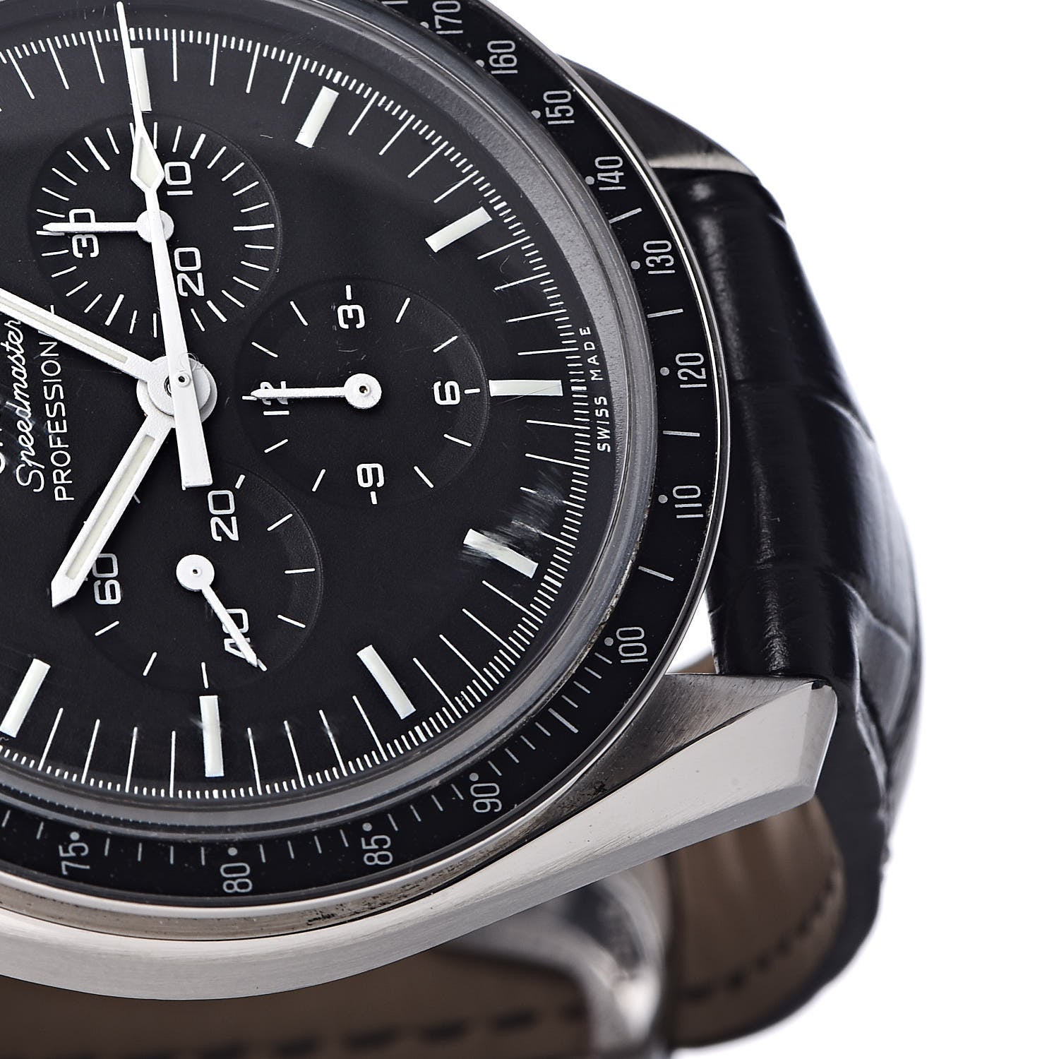 Omega Stainless Steel Alligator 42mm Speedmaster Moonwatch Professional Chronograph Manual Winding Watch Black 311.33.42.30.01.001 10 of 17