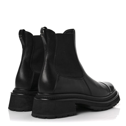 Chanel Calfskin Patent Cap Toe Ankle Boots 41 Black 4 of 7