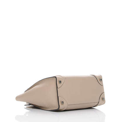 Celine Drummed Calfskin Micro Luggage Dune 4 of 7