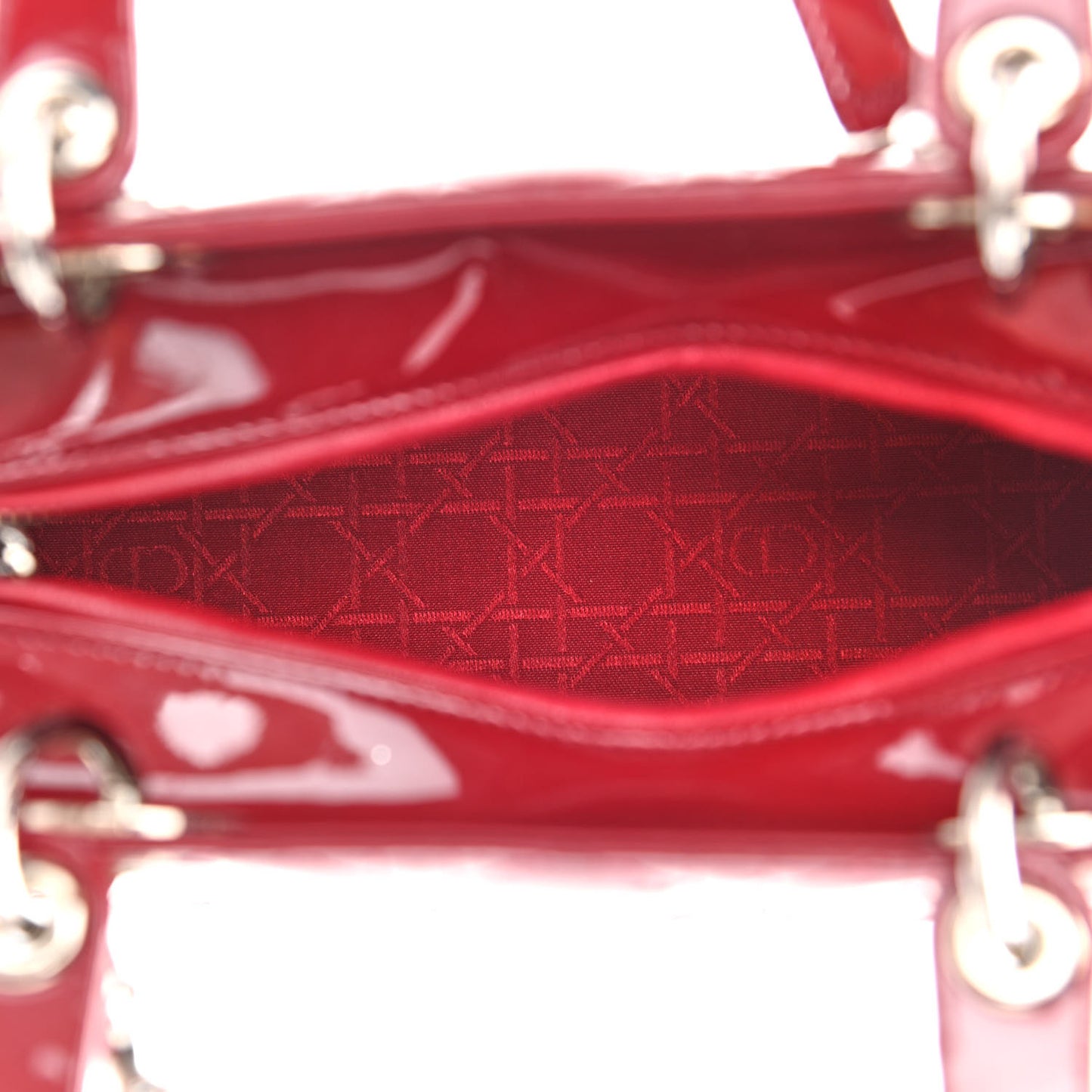 Patent Cannage Medium Lady Dior Red