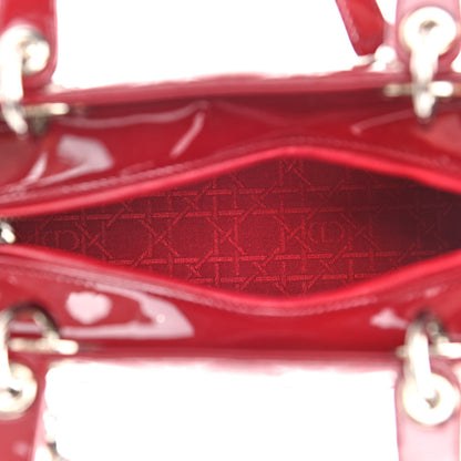 Christian Dior Patent Cannage Medium Lady Dior Red 5 of 12