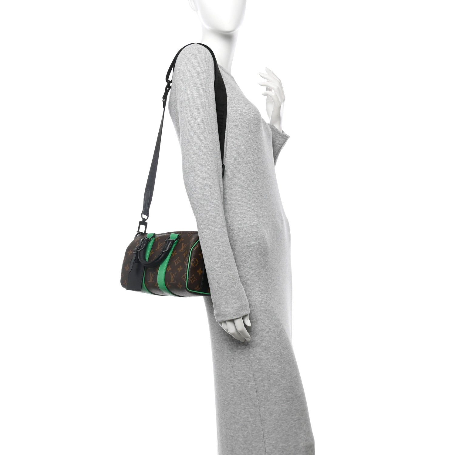 Louis Vuitton Monogram Macassar Keepall Bandouliere 25 Minty Green 3 of 9
