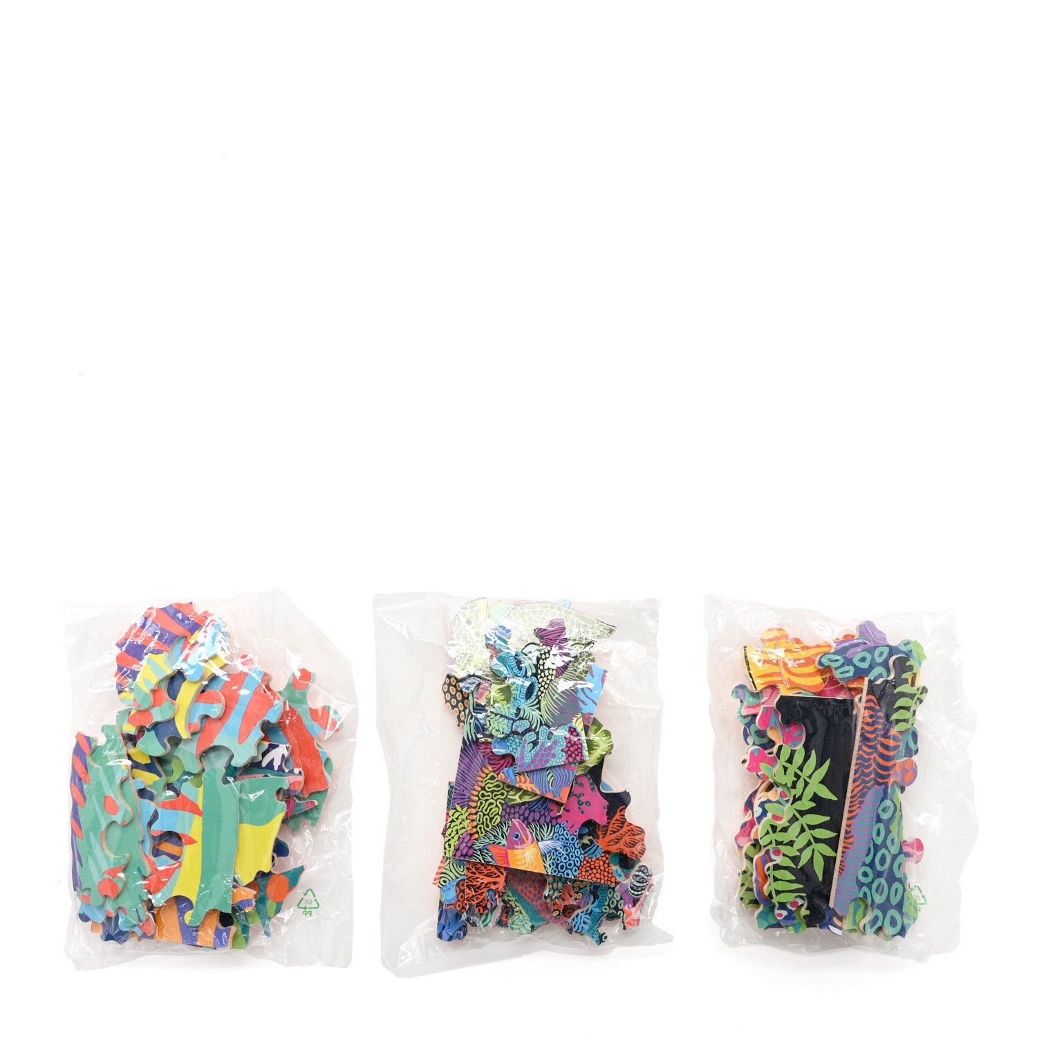 Hermes Wood Paper Printed Under the Waves Puzzles Set of 3 Multicolore 2 of 7