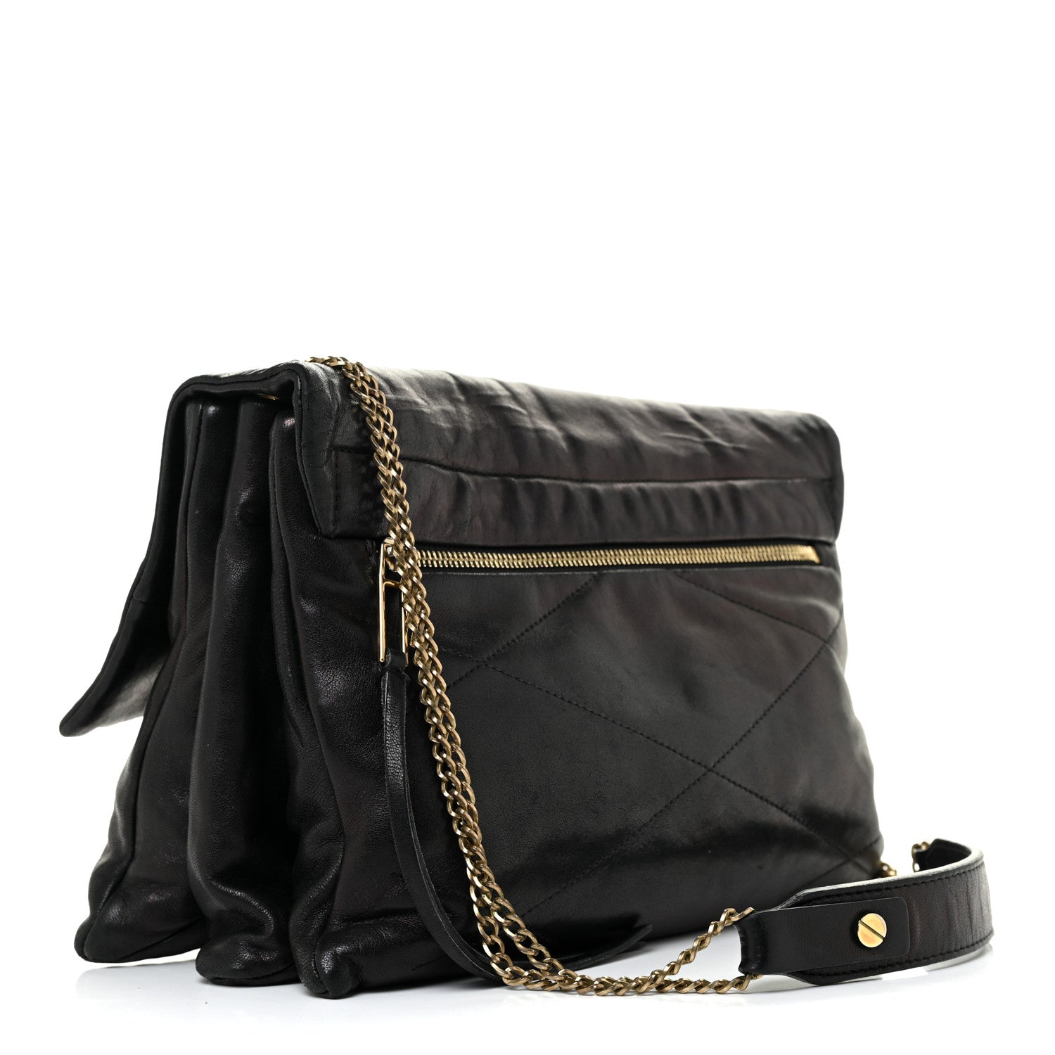 Lanvin Lambskin Quilted Medium Sugar Flap Shoulder Bag Black 2 of 19