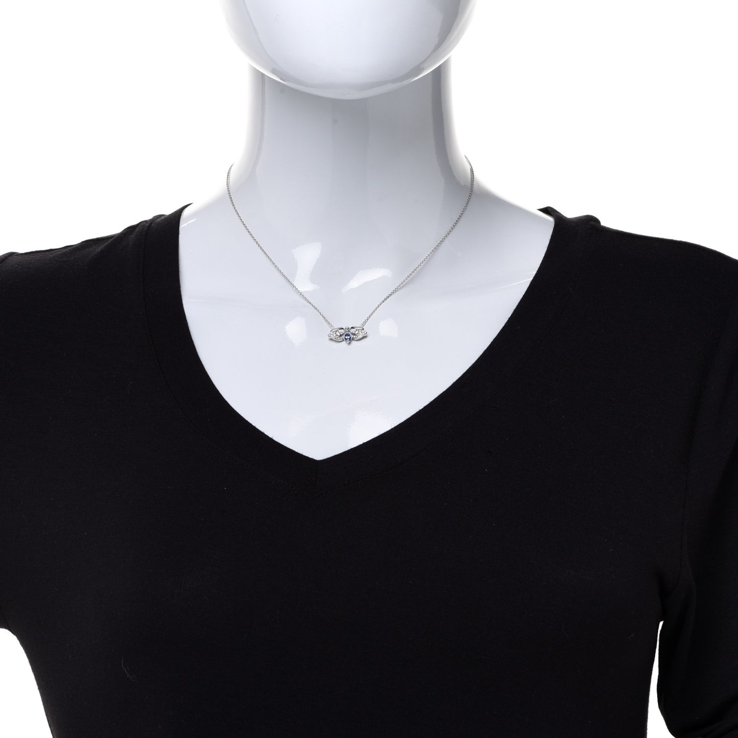 Platinum Diamond Tanzanite Paper Flowers Firefly Necklace